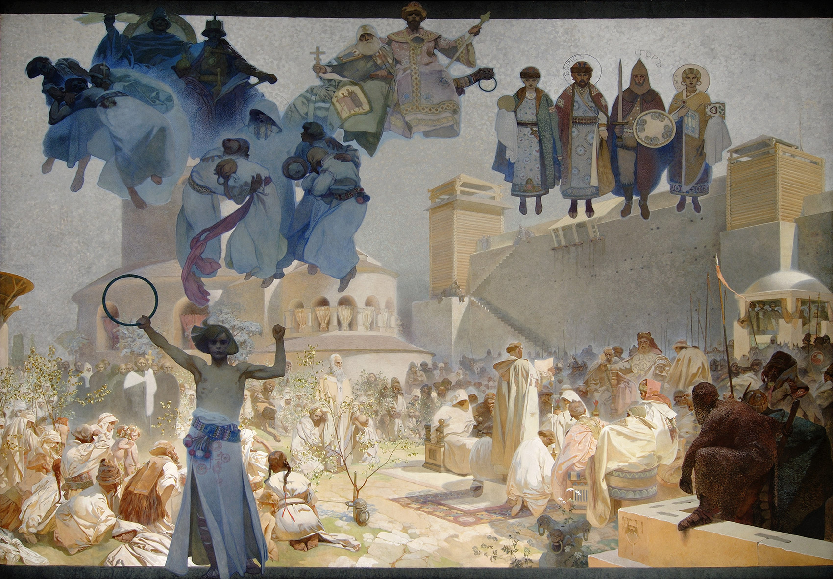 《スラヴ叙事詩「スラヴ式典礼の導入」》1912年 プラハ市立美術館 ©Prague City Gallery
